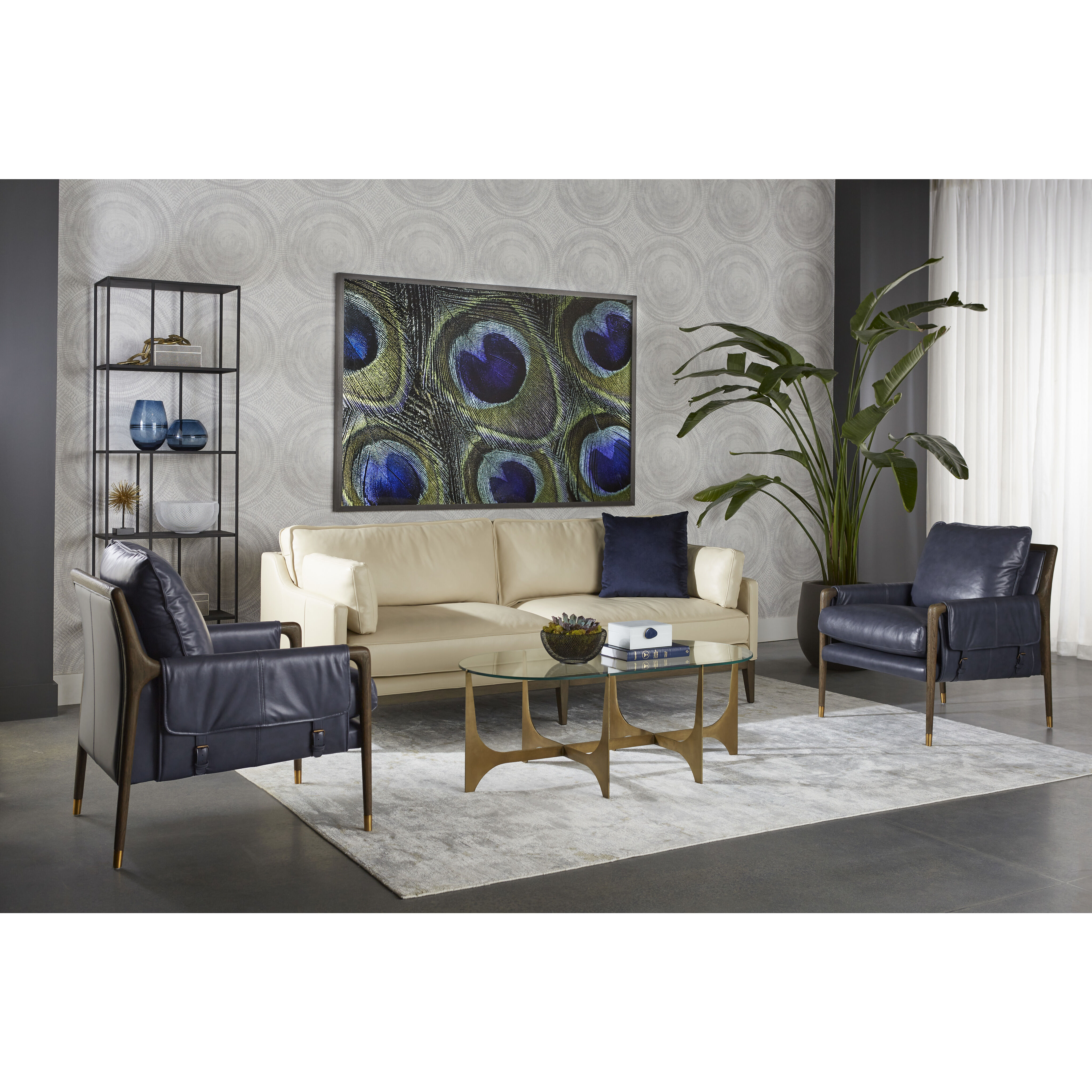 Juliane 47 X 24 inch Clear / Antique Brass Coffee Table